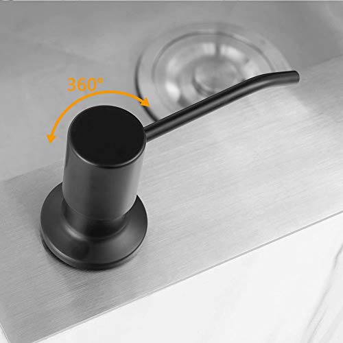 Becomrock Soap Dispenser for Kitchen Sink, Built in Sink Soap Dispenser Lotion Dispenser with 17 Ounce Bottle, Stainless Steel Sink soap Dispenser, Black - Image 4