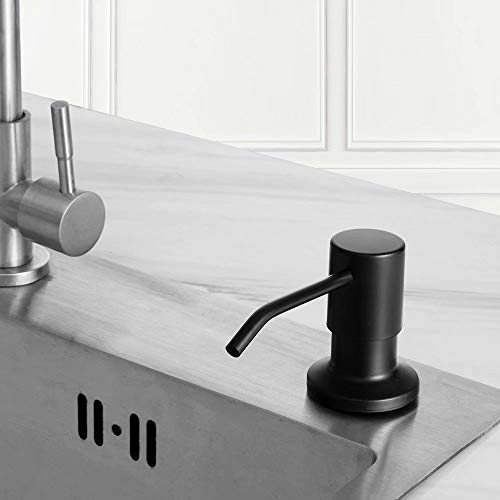 Becomrock Soap Dispenser for Kitchen Sink, Built in Sink Soap Dispenser Lotion Dispenser with 17 Ounce Bottle, Stainless Steel Sink soap Dispenser, Black - Image 2