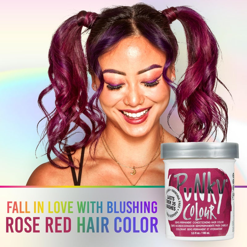 Punky Rose Red Semi Permanent Hair Color - Vegan & Cruelty-Free Conditioning Hair Dye, Lasts Up to 35 Washes, 3.5 fl oz - Image 3