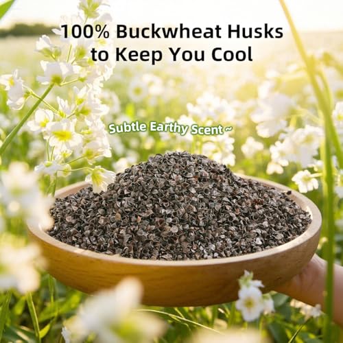 USlixury Organic Buckwheat Pillow for Sleeping - 14"X20" Buckwheat Hull Pillow with Organic Cotton Shell, Adjustable Height and Firmness, Firm Neck Support for Back/Side Sleepers, Cool Sleep, White - Image 5