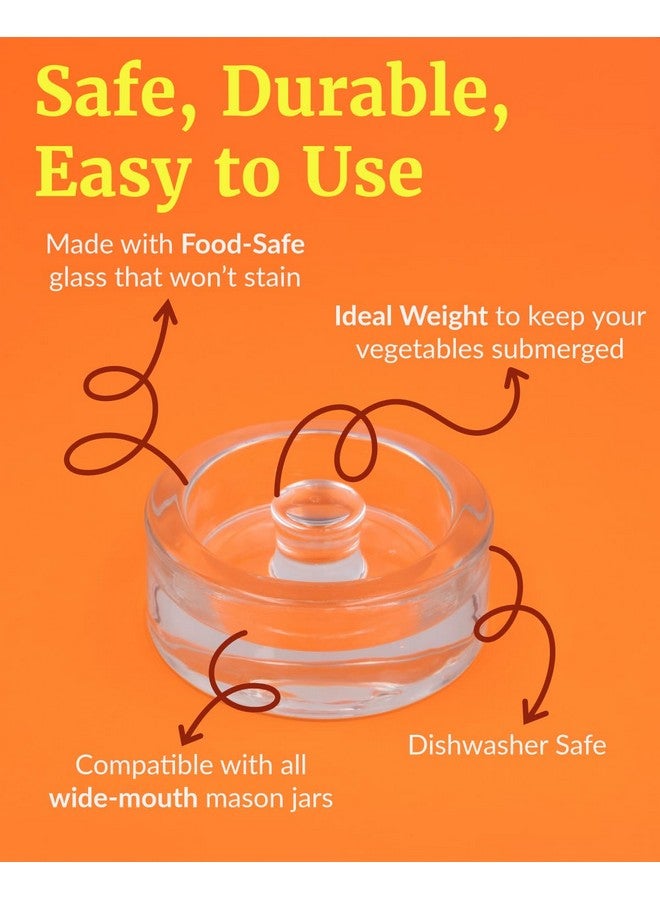 Elementi Elementi Fermentation Weight Set of 4 - Easy Grip Glass Fermenting Weights, Perfect Fit for Wide Mouth Mason Canning Jars, Highly Durable Soda-Lime Glass Fermentation Kit for Sauerkraut, Kimchi & More  - Image 4