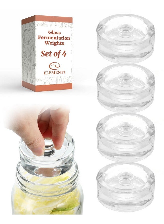 Elementi Elementi Fermentation Weight Set of 4 - Easy Grip Glass Fermenting Weights, Perfect Fit for Wide Mouth Mason Canning Jars, Highly Durable Soda-Lime Glass Fermentation Kit for Sauerkraut, Kimchi & More  - Image 1