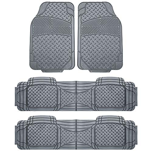 FH Group Automotive Floor Mats Gray Climaproof for All Weather Protection Universal Fit Trim to Fit for Most Cars SUVs and Trucks 3 Row 4pc Full Set FH Group F11307GRAY3ROW - Image 1