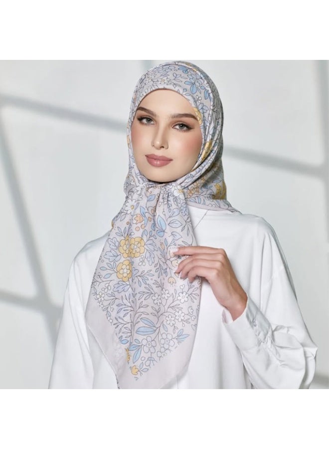 OLUDENIZ High-Quality Luxury Laser-Cut Satin Hijab – Glitter Finish, Custom Printed Shawl, Size 115×115 cm  - Image 1