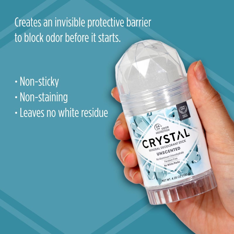 CRYSTAL ESSENCE CRYSTAL Deodorant Stick (30003)  Unscented  4.25 Ounce - Image 2