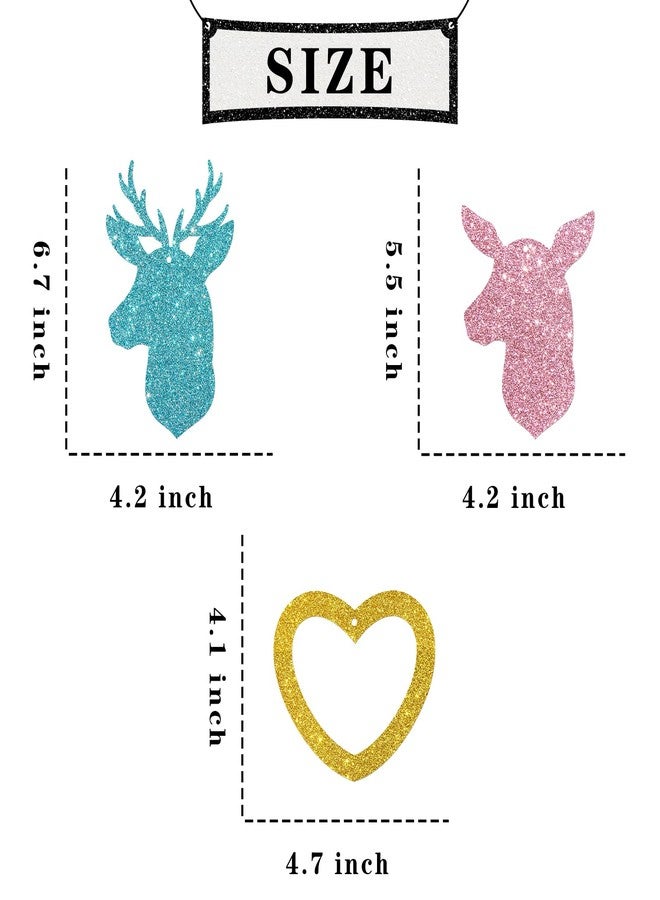 Maicaiffe Buck or Doe Hanging Swirl Decorations - Glitter 19 Pcs Gender Reveal Party Supplies - Boy or Girl Streamers - Welcome Baby Party Foil Swirls Ceiling Decorations - Image 2