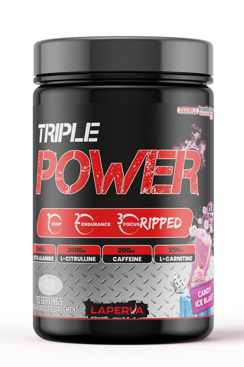 لابيرفا مسحوق لابيرفا قبل التمرين بنكهة الحلوى المثلجة ثلاثية القوة، 630 جم، 60 حصة - Image 1