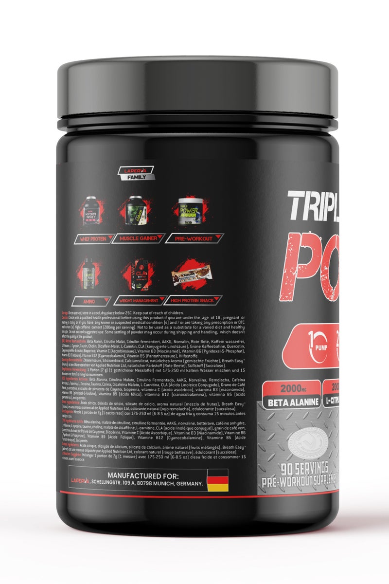 لابيرفا مسحوق لابيرفا قبل التمرين بنكهة الحلوى المثلجة ثلاثية القوة، 630 جم، 60 حصة - Image 3