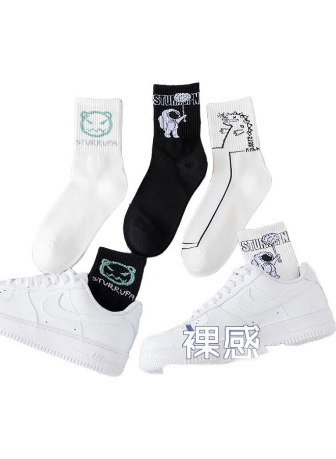 Yimian Socks For Men [Sweat-Absorbing And Breathable], Mid-Calf Socks, Spring And Autumn Men'S Socks, Odor-Resistant Long Socks, Breathable Long Socks, 6 Pairs - Image 2