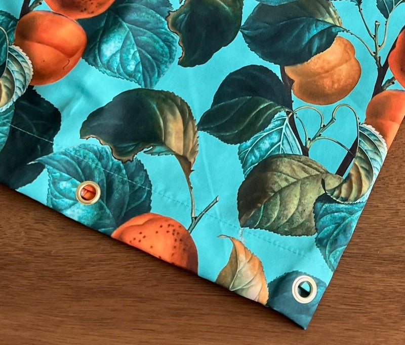 Worthwhile Goods Teal Apricot Leaf Startain - Nottlful Fruit Fruit Pattern - Modern Home Decor - Image 5