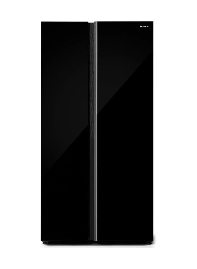 HITACHI 656L Side-by-Side Refrigerator | Inverter Compressor | Dual Surround Cooling | Selectable Zone Soft Freeze (-2°C) | Triple Power Filter | Quick Cool & Freeze, 630 kW HRSN9713ESGBKAE Glass Black - Image 1