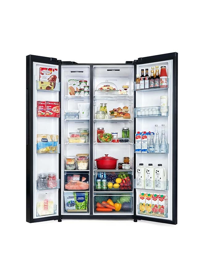 HITACHI 656L Side-by-Side Refrigerator | Inverter Compressor | Dual Surround Cooling | Selectable Zone Soft Freeze (-2°C) | Triple Power Filter | Quick Cool & Freeze, 630 kW HRSN9713ESGBKAE Glass Black - Image 2