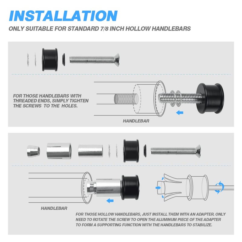MICTUNING Motorcycle Mirrors - 7/8" (22mm) Bar End Rear View Mirrors Compatible with Most Honda Grom, Yamaha, Kawasaki, Ducati, Suzuki and More - Image 5