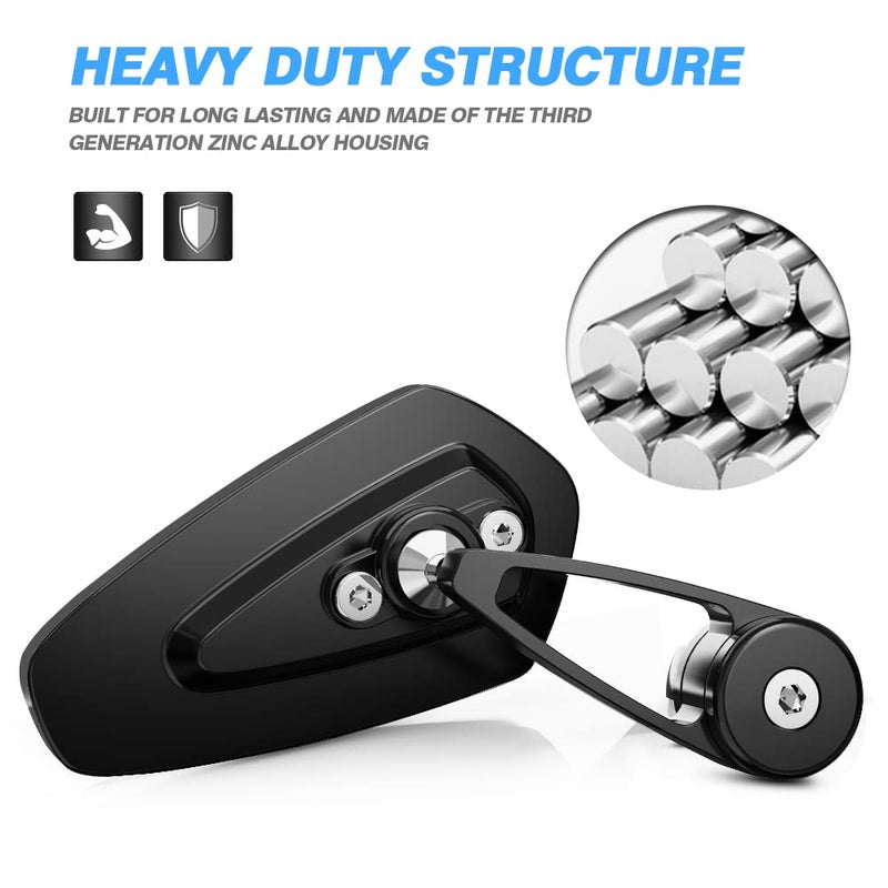 MICTUNING Motorcycle Mirrors - 7/8" (22mm) Bar End Rear View Mirrors Compatible with Most Honda Grom, Yamaha, Kawasaki, Ducati, Suzuki and More - Image 3