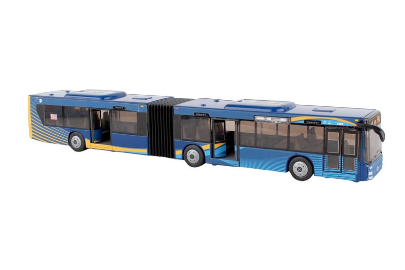 Daron MTA New York City Bus 16" Articulated Bus RT8571 Toy, Blue , Brown - Image 1
