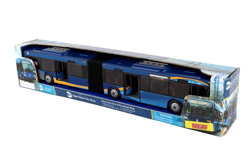Daron MTA New York City Bus 16" Articulated Bus RT8571 Toy, Blue , Brown - Image 4
