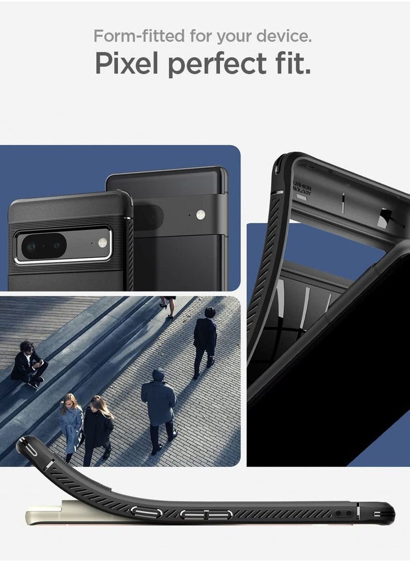 Spigen غطاء حماية Rugged Armor لهاتف Google Pixel 7 بملمس ألياف الكربون - أسود غير لامع  - Image 5