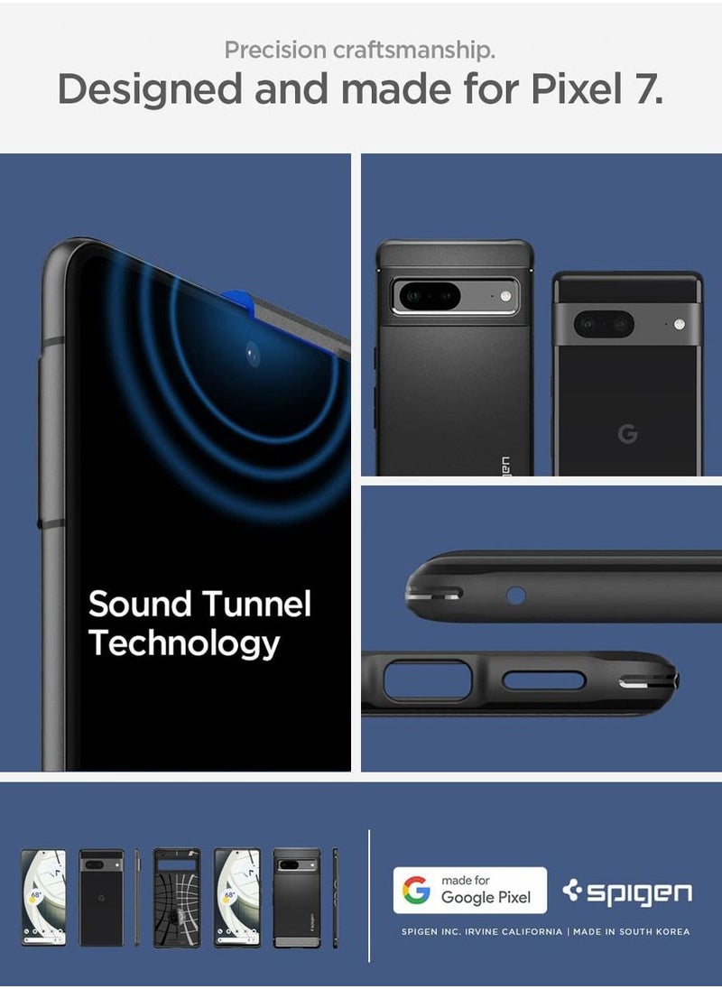 Spigen غطاء حماية Rugged Armor لهاتف Google Pixel 7 بملمس ألياف الكربون - أسود غير لامع  - Image 2