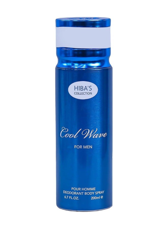هيبا'ز كوليكشن كول ويف للرجال مزيل العرق بخاخ الجسم - 6.7 فلوريدا أوقية. أوز. (200 مل) | عطر مائي وحمضيات منعش | نضارة تدوم طويلاً وحماية من الروائح الكريهة - Image 1