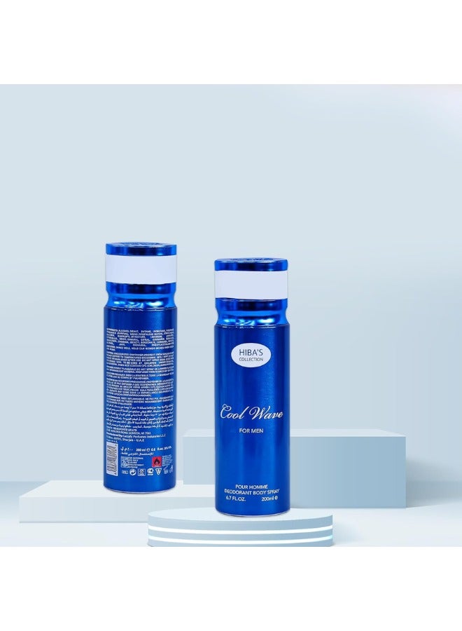 هيبا'ز كوليكشن كول ويف للرجال مزيل العرق بخاخ الجسم - 6.7 فلوريدا أوقية. أوز. (200 مل) | عطر مائي وحمضيات منعش | نضارة تدوم طويلاً وحماية من الروائح الكريهة - Image 3