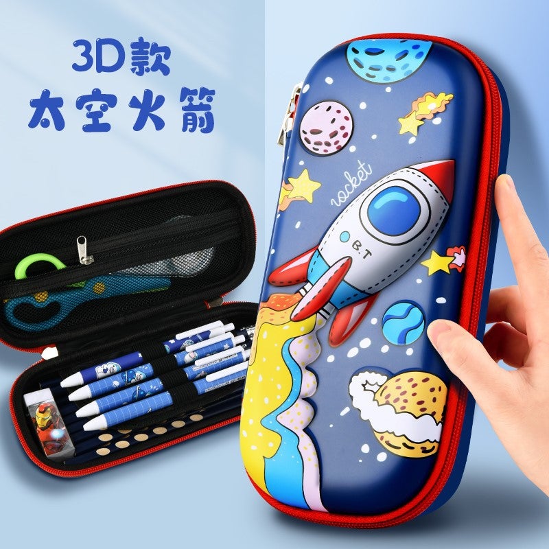 3D Boys Pencil Case Large Capacity Big rocket