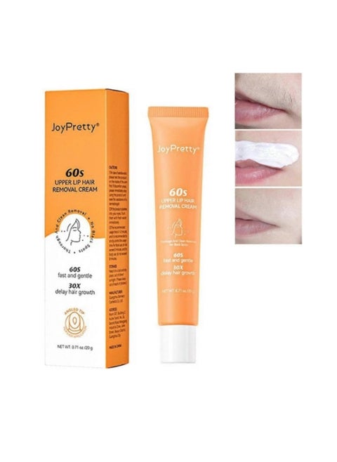 Facial Hair Removal Cream, Upper Lip Hair Removal, Extra Gentle Painless Fast-Working Depilatory 20g