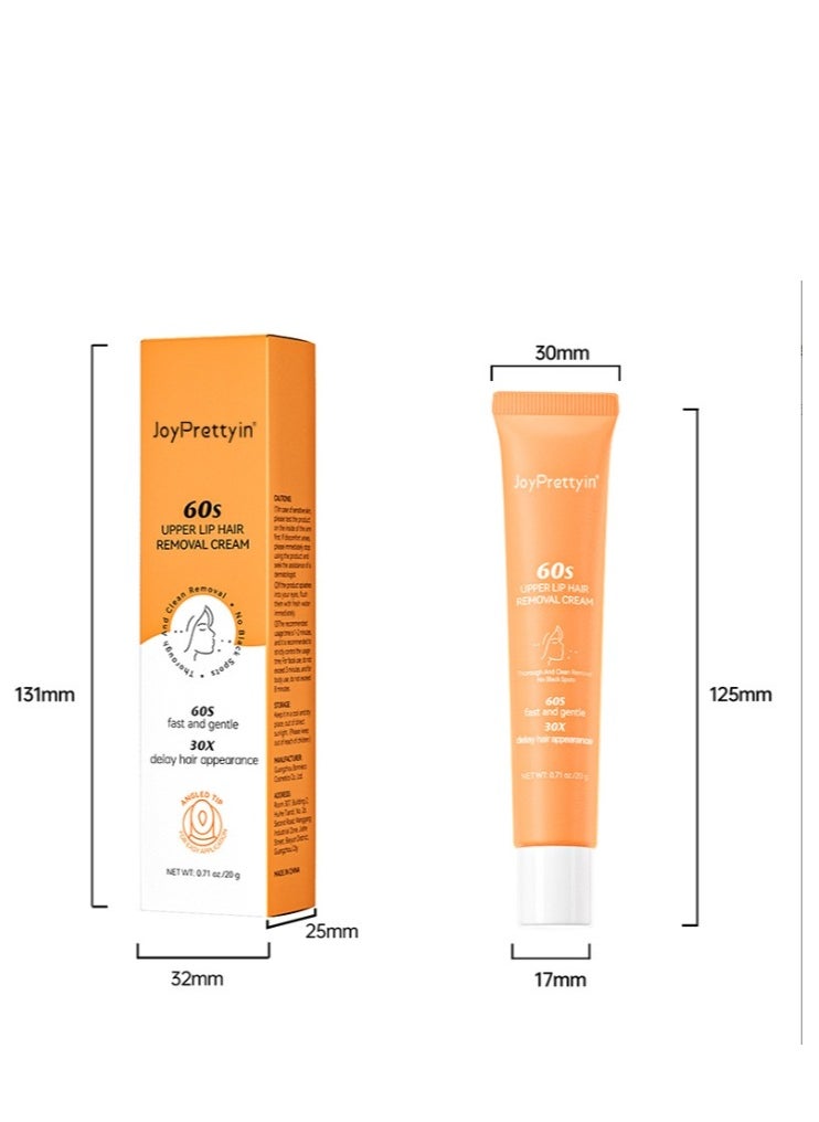 JoyPretty - Facial Hair Removal Cream, Upper Lip Hair Removal, Extra Gentle Painless Fast-Working Depilatory 20g - Image 1