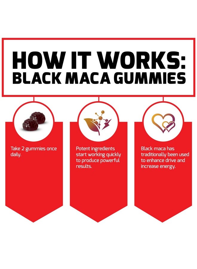 Force Factor Force Factor Black Maca Gummies, Black Maca Root to Enhance Vitality in Men & Women, Increase Energy & Strength, with BioPerine for Superior Absorption, Delicious Passion Berry Flavor, 60 Gummies  - Image 4
