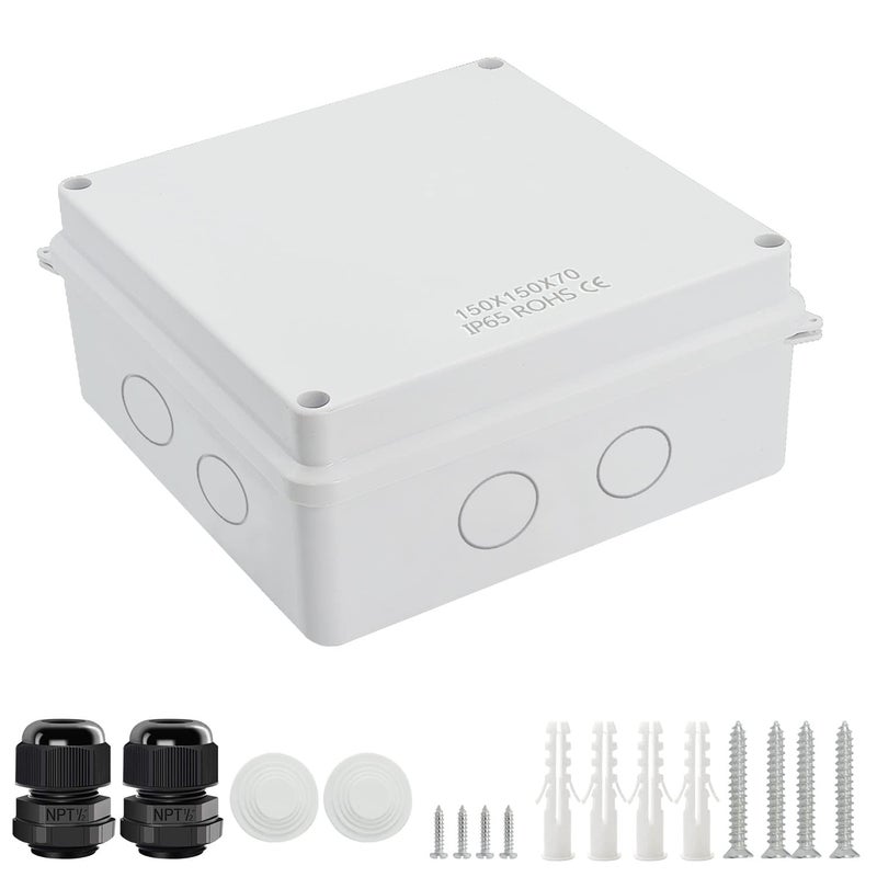LeMotech Junction Box Electrical Box IP65 Water Resistant Dustproof ABS Plastic Project Enclosure for Electronics White 59 x 59 x 28 inch