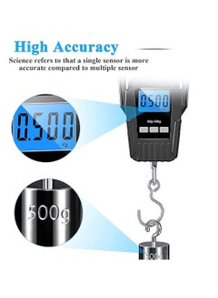 Panvil Digital Hanging Scale | Fishing Scale, 50g - 50Kg |  Luggage Scale | Fish Weighing Scale | Upgrade Large Handle & Backlit LCD Display | Postal Scale | Fishing Gifts for Men | High Quality | Black  - Image 5