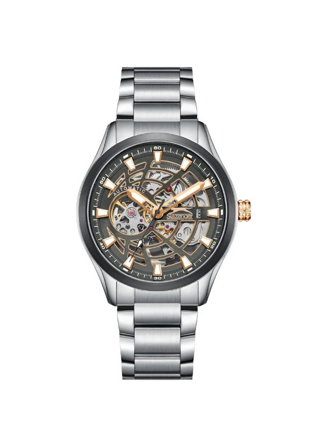 Slazenger SLAZENGER SL.9.2411.1.04 Men's Automatic  Display Watch & Metal Strap Silver