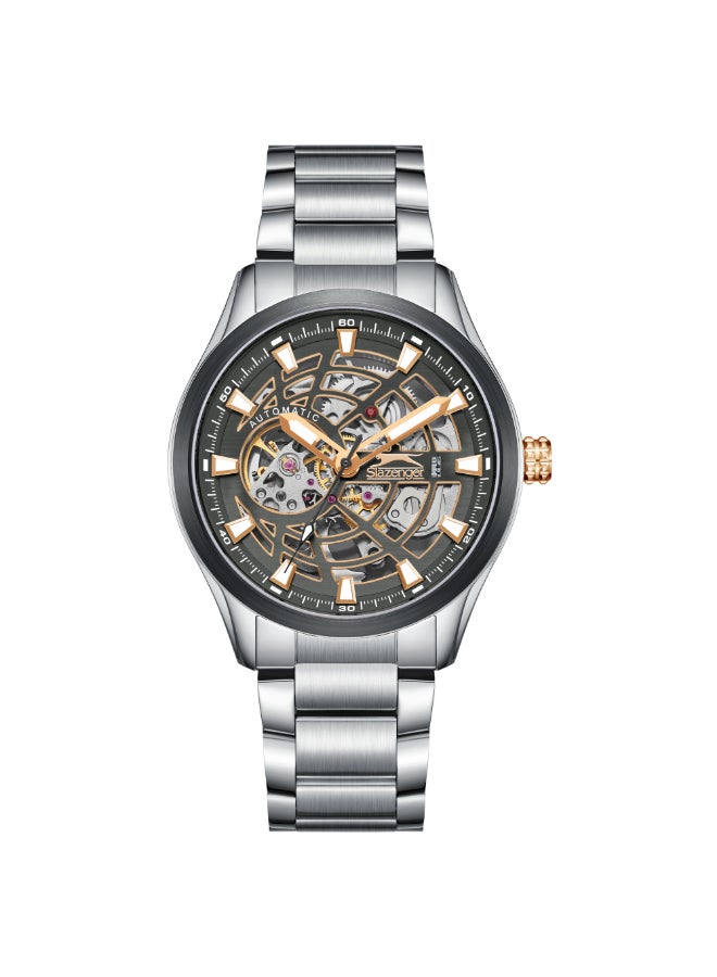 سلازنجر ساعة رجالية أوتوماتيكية بسوار معدني فضي - Image 1