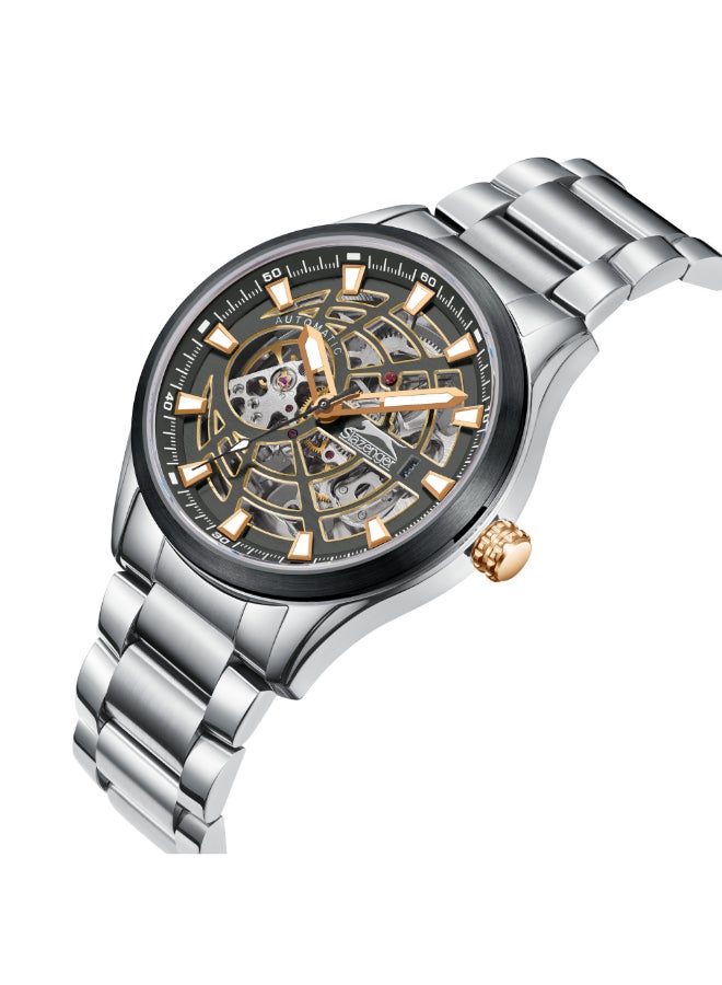 سلازنجر ساعة رجالية أوتوماتيكية بسوار معدني فضي - Image 2