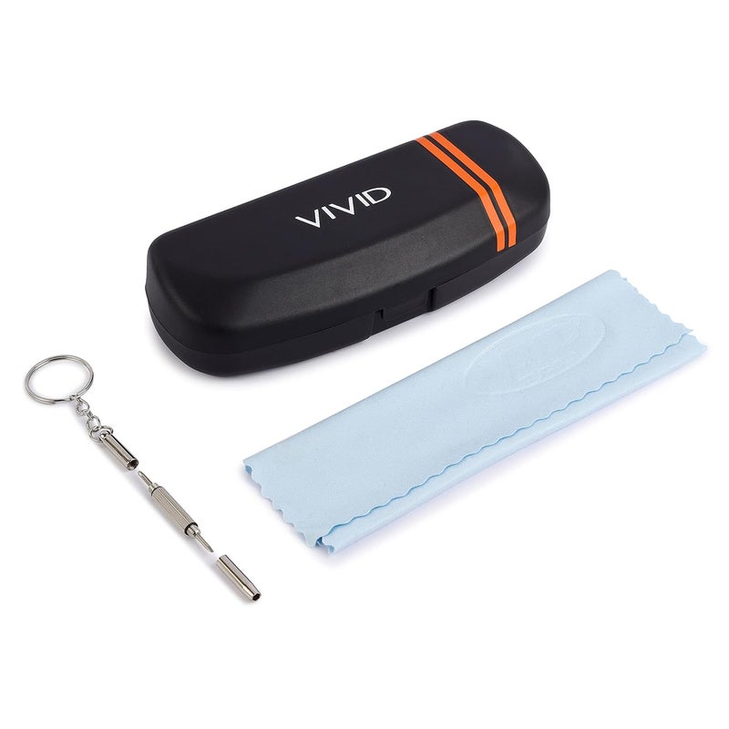 Vivid Vision Unisex Adult Eyewear Specs Case Cover | Screw Driver | Free Cloth | Protect Eye Glasses | Plastic | Spectacles | Button | 3 IN 1 - Image 1