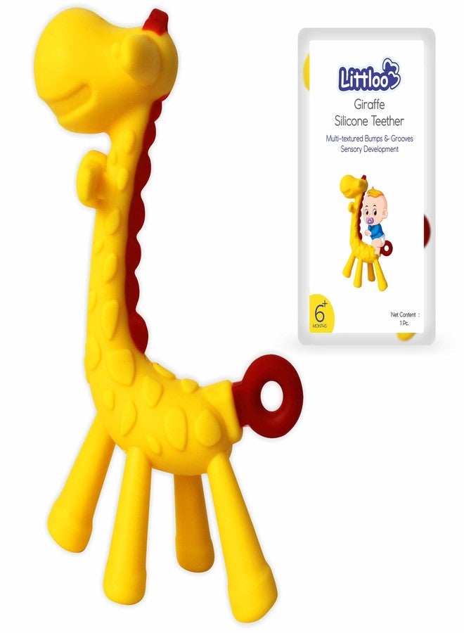 Littloo Baby Giraffe Teether - Soothing Relief for Teething Infants (Yellow) - Image 1