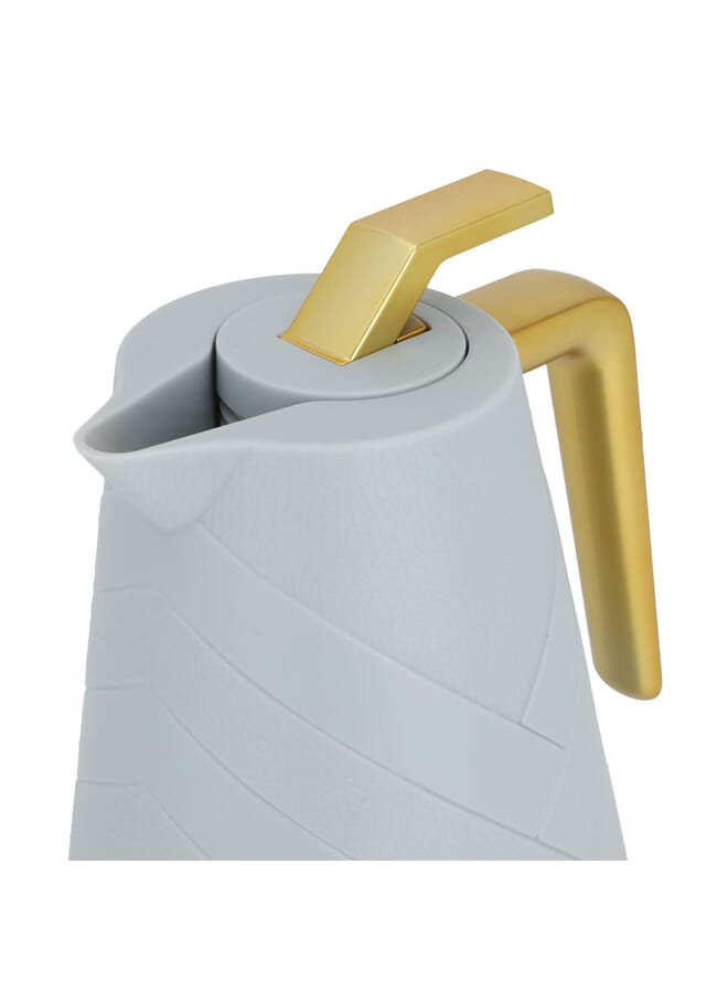 Alsaif Gallery Glory Pro Thermos Light Gray With Golden Handle 1L - Image 4