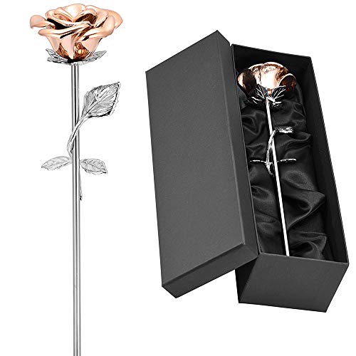 Imrsanl Rose Flower Keepsake Urns for Human Ashes - Memorials Urn Locket - Long-Stem Colorful Rose Flower Cremation Urns - Funeral Urn for Ashes Adult Cremation Keepsake for Ashes (Rose Gold) - Image 3