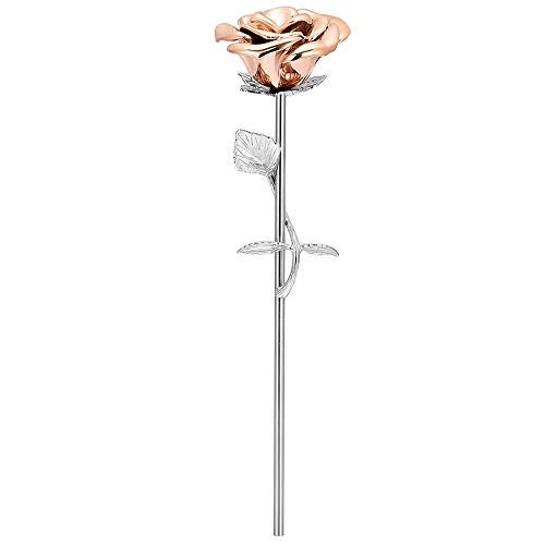 Imrsanl Rose Flower Keepsake Urns for Human Ashes - Memorials Urn Locket - Long-Stem Colorful Rose Flower Cremation Urns - Funeral Urn for Ashes Adult Cremation Keepsake for Ashes (Rose Gold) - Image 1