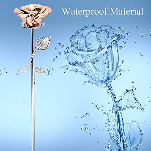 Imrsanl Rose Flower Keepsake Urns for Human Ashes - Memorials Urn Locket - Long-Stem Colorful Rose Flower Cremation Urns - Funeral Urn for Ashes Adult Cremation Keepsake for Ashes (Rose Gold) - Image 2