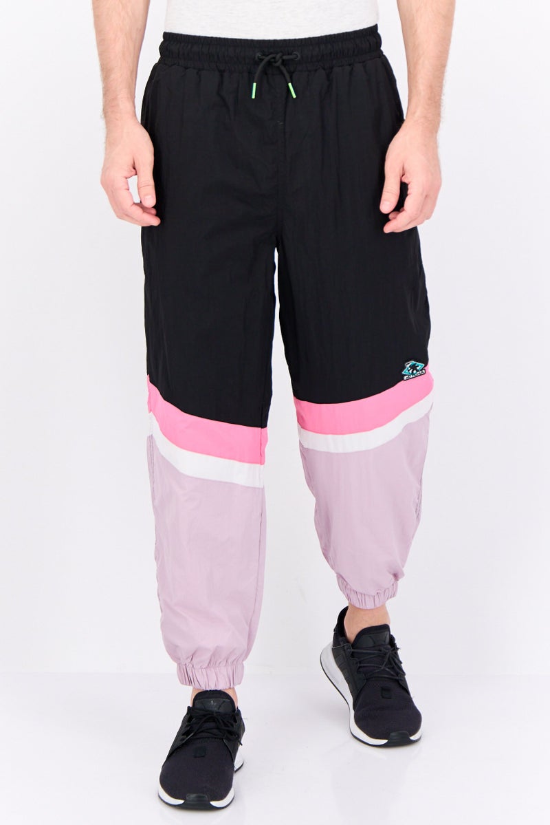 Gotcha Men Regular Fit Colorblock jogger Pants, Black Combo  - Image 1