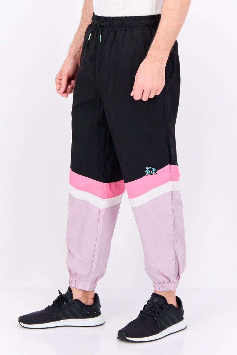 Gotcha Men Regular Fit Colorblock jogger Pants, Black Combo  - Image 2