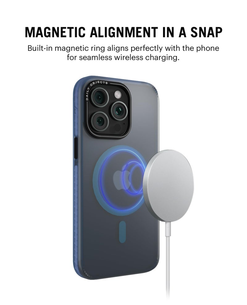 DailyObjects Polycarbonate Case for iPhone 15 Pro Compatible with Mag-Safe Wireless Charging,Blue Nimbus Slim Shockproof Back Cover - Image 2
