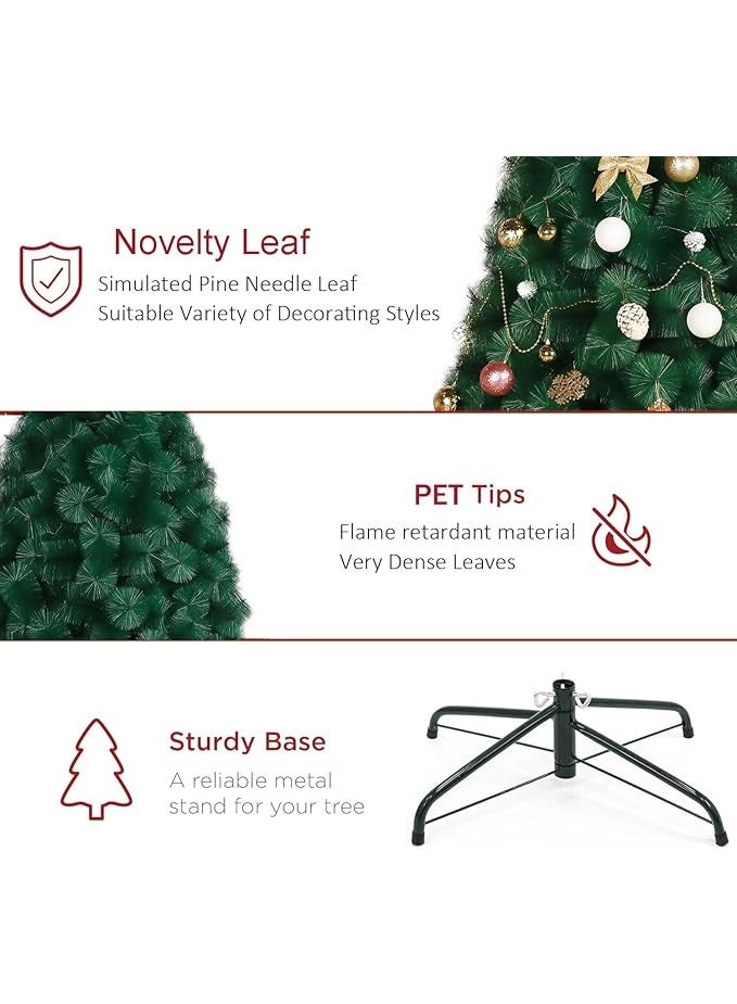 NIBEMINENT Christmas Tree,6FT Christmas Tree with Metal Stand, Aritificial Christmas Treefor Home, Office - Image 3