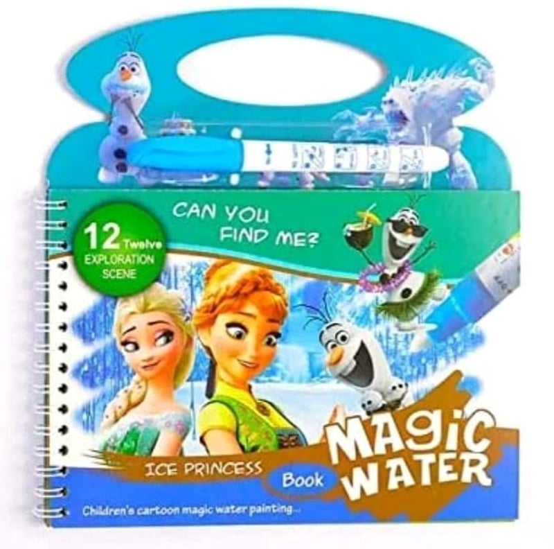 Asterin sales Reusable Magic Cartoon Theme Children's Educational Toy Water Painting Book with Magic Doodle Pen for Kids Coloring and Drawing Board Games (Multi Designs) - Image 1