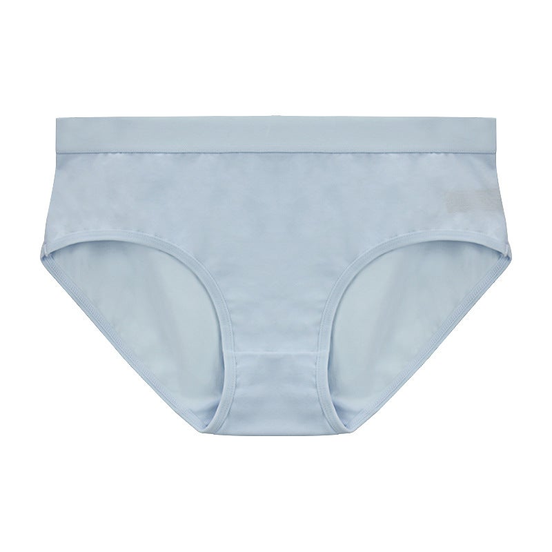 Underwear womens 50 cotton underwear womens briefs girls breathable seamless waist antibacterial pure cotton women Light Blue