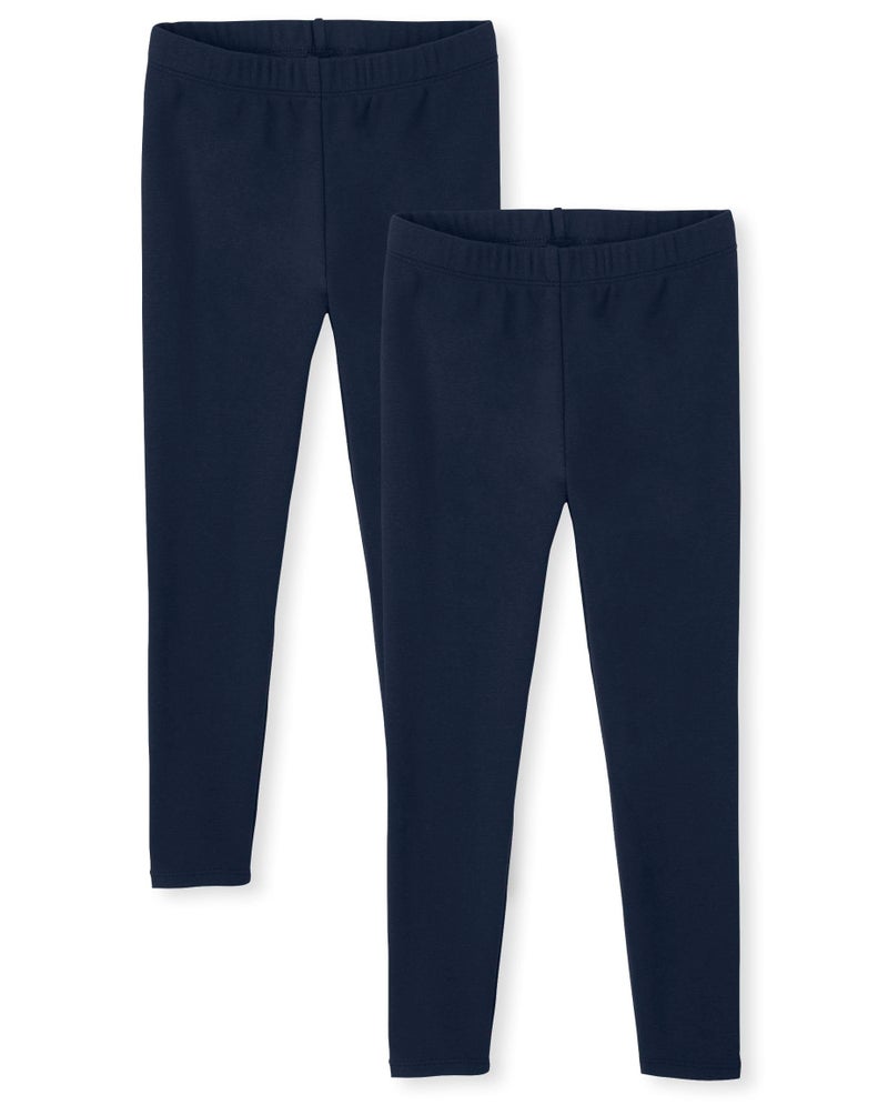 GYMBOREE جمبوري، بنطلونات للفتيات والأطفال، حزمة من 2 بلون Navy، 3 سنوات - Image 1