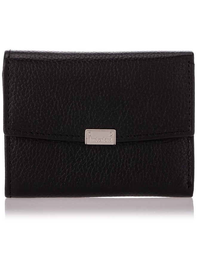 Timberland Womens Leather Rfid Small Indexer Snap Wallet Billfold Black One Size Us  - Image 1