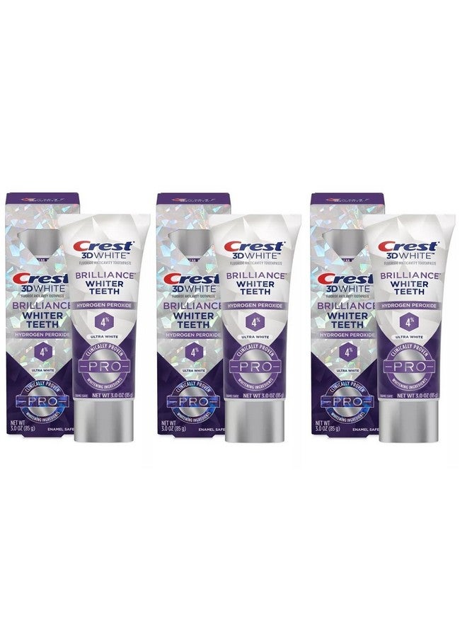 Crest 3D White Brilliance Whiter Teeth Pro Ultra White Toothpaste, 3oz (Pack of 3) - Image 1