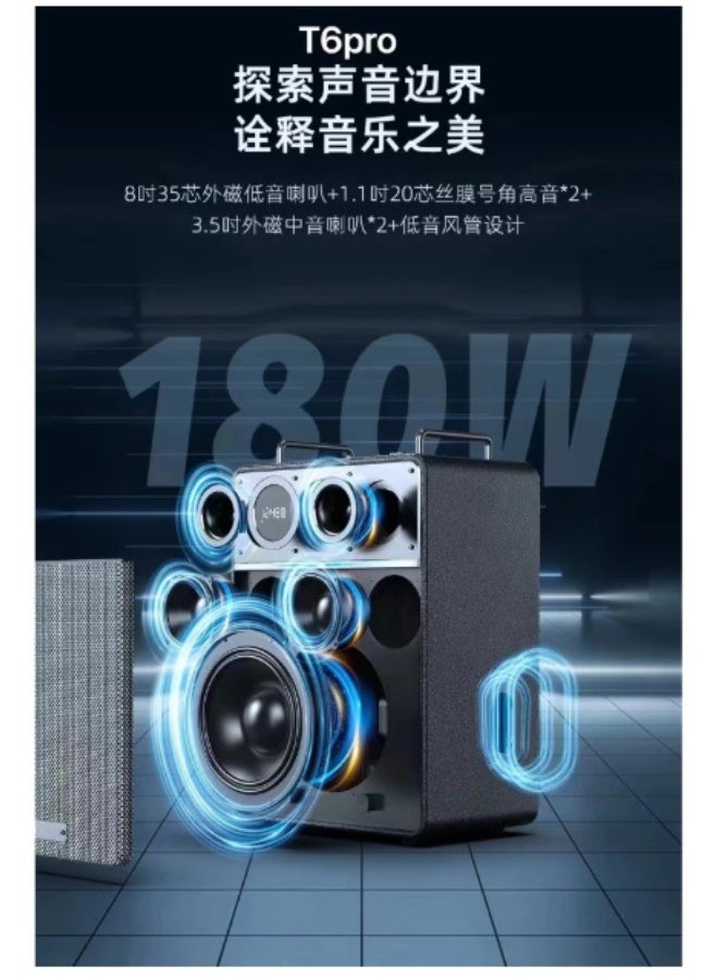 دبليو-كينغ مكبر الصوت W-king T6PRO، أحدث طراز من مكبرات الصوت بتقنية البلوتوث، بقوة 180 واط وصوت جهير قوي. أصلي 100%. - Image 4