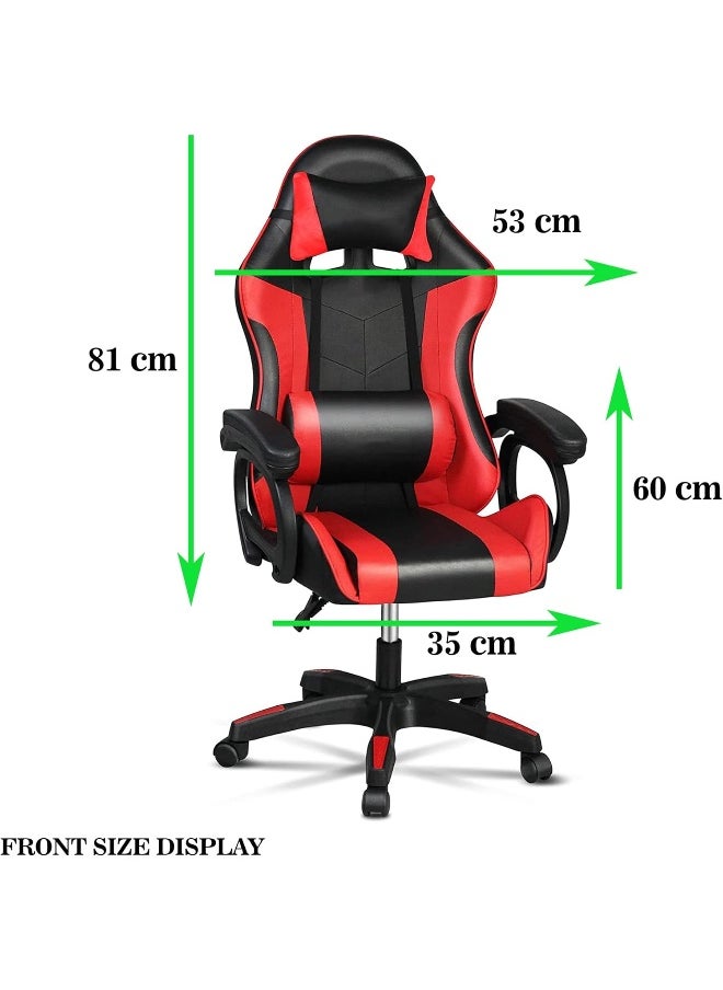 Gaming Chair, Adjustable Computer Chair Pc Office Pu Leather High Back, Ergonomic design Lumbar Support,Comfortable Armrest Headrest (Red & Black) - pzsku/Z9070FFCAC6836381F0AAZ/45/_/1729678998/ea221969-a42b-408d-af6d-3b141ad97967